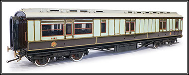 LMS Royal Train Brake Car in LNWR colours LMS Royal Train Brake Car in LNWR colours